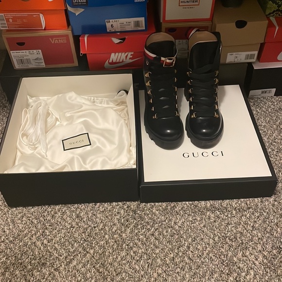 Gucci black leather sylvie boots - Picture 3 of 3